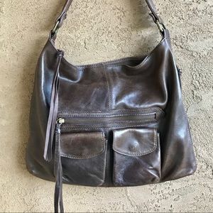 Tano Brown Leather Convertible Boho Slouch Bag